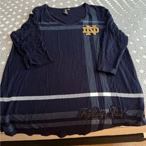 Navy Blue Fighting Irish Long Sleeve Top